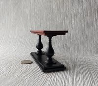 1:12 Dollhouse miniature console table with solid padauk wood top and double pedestal Entryway hall table