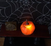 Battery operated miniature light up Jack-O-Lantern Pumpkin LED light for Halloween No external wires REF C Eyeballs