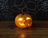 Battery operated miniature light up Jack-O-Lantern Pumpkin LED light for Halloween No external wires REF Mouth a baby