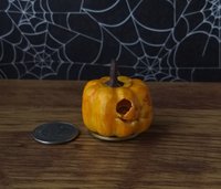Battery operated miniature light up Jack-O-Lantern Pumpkin LED light for Halloween No external wires REF Big Almond eyes