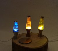 1:12 Dollhouse miniature retro lava lamp Battery operated LED table lamp MCM style with external wires Mid-century nostalgic lamp  REF Blue liquid