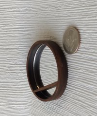 1:12 Dollhouse accent mirror Rustic round mirror with walnut wood frame and shelf