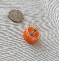 1:12 dollhouse miniature lazy Susan tools holder Spinnable desktop tools organizer in clear and orange acrylic