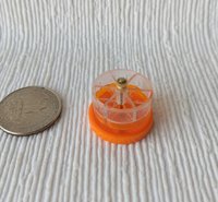 1:12 dollhouse miniature lazy Susan tools holder Spinnable desktop tools organizer in clear and orange acrylic