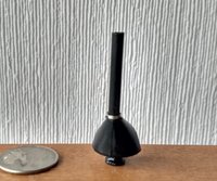 1:48 1/4 inch scale dollhouse mid-century styled cone fireplace in black with logs and faux flames Quarter scale As home decor in 1:12 scale