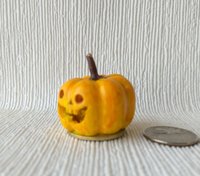 RESERVED Battery operated miniature light up Jack-O-Lantern Pumpkin LED light for Halloween No external wires