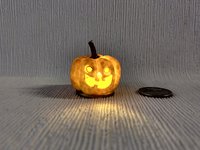 RESERVED Battery operated miniature light up Jack-O-Lantern Pumpkin LED light for Halloween No external wires
