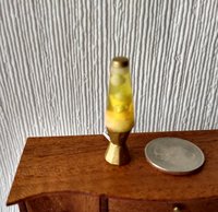 RESERVED 1:12 Dollhouse miniature retro lava lamps (two units) Battery operated LED table lamp MCM style with external wires