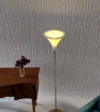1:12 Dollhouse floor lamp Mid-century styled tulip torchiere lamp MCM retro style floor lamp Battery operated with external wires