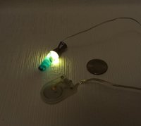 1:12 Dollhouse miniature Handcrafted retro lava lamp Battery operated LED table lamp MCM style with external wires - blue resin