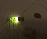 1:12 Dollhouse miniature Handcrafted retro lava lamp Battery operated LED table lamp MCM style with external wires - green resin