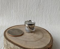 1:12 Dollhosue metal ice bucket with loose ice cubes Bar counter accessory