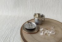 1:12 Dollhosue metal ice bucket with loose ice cubes Bar counter accessory