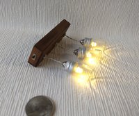 1:12 dollhouse battery operated glass jar lights Working kitchen island hanging 3-light with glass jar shades Dollhouse LED light