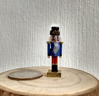 1:12 dollhouse miniature nutcracker doll Handcrafted Christmas nutcracker Holiday decor Christmas accessory REF blue