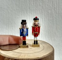 1:12 dollhouse miniature nutcracker doll Handcrafted Christmas nutcracker Holiday decor Christmas accessory REF blue