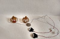 1:12 Dollhouse miniature Wire pumpkin LED light Christmas decor Working bronze pumpkin wire Price is for one unit Two style choices