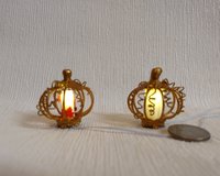 1:12 Dollhouse miniature Wire pumpkin LED light Christmas decor Working bronze pumpkin wire Price is for one unit Two style choices
