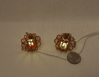 1:12 Dollhouse miniature Wire pumpkin LED light Christmas decor Working bronze pumpkin wire Price is for one unit Two style choices