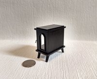 1:12 Dollhouse electric fireplace heater Stove heater with flickering insert Battery operated free standing heater No external wires