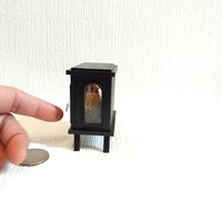 1:12 Dollhouse electric fireplace heater Stove heater with flickering insert Battery operated free standing heater No external wires