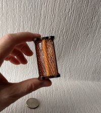 1:12 Dollhouse handcrafted electric infrared heater Mini space heater Battery operated radiant heater walnut casing Radiant light NO heat