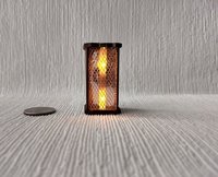 1:12 Dollhouse handcrafted electric infrared heater Mini space heater Battery operated radiant heater walnut casing Radiant light NO heat