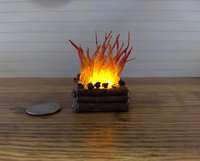 1:12 Dollhouse realistic light up firelogs with flickering flames Battery operated lit logs 1 unit