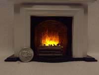 RESERVED 1:12 Dollhouse realistic light up firelogs with flickering flames Battery operated lit logs 1 unit