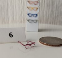 1:12 dollhouse miniature eyeglasses Regular eyeglasses Reading glasses in 12th scale REF #6