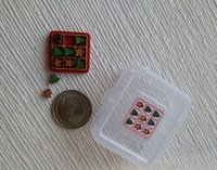 1:12 dollhouse holiday tic tac toe in wood tray Miniature tic tac toy with Christmas trees and gingerbread men cutouts Price is for each set