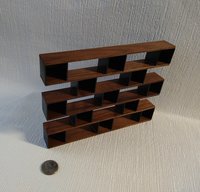 RESERVED 1:12 dollhouse shelving unit made from solid walnut with MDF backing Mid-century modern book case Contemporary book shelves