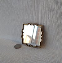 RESERVED 1: 12 Dollhouse accent mirror faux iron works mirror with intricate scrolls in frame