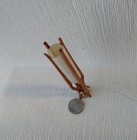 1:12 Dollhouse mid-century styled floor lamps with sculptural legs Battery operated LED miniature lamp