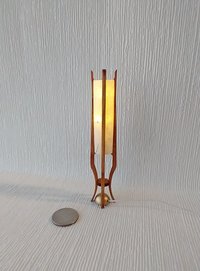 1:12 Dollhouse mid-century styled floor lamps with sculptural legs Battery operated LED miniature lamp