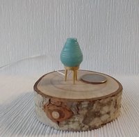 1:12 Dollhouse beehive lamp Mid-century inspired atomic tripod lamp Battery operated blue LED lamp Retro style table lamp REF Aqua blue