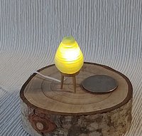 1:12 Dollhouse beehive lamp Mid-century inspired atomic tripod lamp Battery operated blue LED lamp Retro style table lamp REF Aqua blue