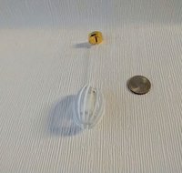 1:12 dollhouse battery operated white chandelier Mid century inspired oval shaped ceiling light