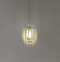 1:12 dollhouse battery operated white chandelier Mid century inspired oval shaped ceiling light