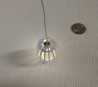 1:12 dollhouse battery operated white chandelier Mid century inspired oval shaped ceiling light