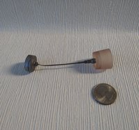 1:12 dollhouse battery operated pendant light with frosted shade and gun metal colored canopy and hardware