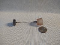 1:12 dollhouse battery operated pendant light with frosted shade and gun metal colored canopy and hardware