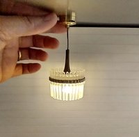 1:12 dollhouse Battery operated chandelier with clear acrylic drum shade Contemporary style chandelier