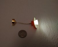 1:12 dollhouse pendant light in Danish mid century style Orange pendant light with translucent inner white shade to diffuse light