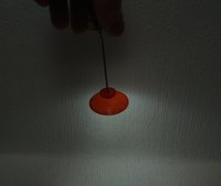 1:12 dollhouse pendant light in Danish mid century style Orange pendant light with translucent inner white shade to diffuse light