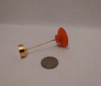 1:12 dollhouse pendant light in Danish mid century style Orange pendant light with translucent inner white shade to diffuse light
