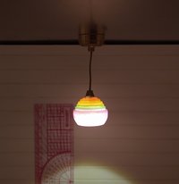 1:12 dollhouse rainbow colored pendant light Spirit lifting colorful ceiling light
