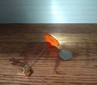 1:12 dollhouse pendant light in Danish mid century style Orange pendant light with translucent inner white shade to diffuse light