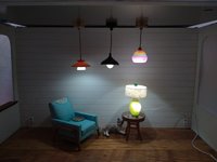 1:12 dollhouse rainbow colored pendant light Spirit lifting colorful ceiling light