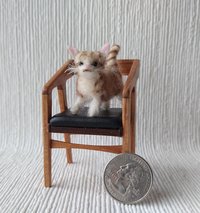 OOAK needle felted tabby cat for 1:12 dollhouse
